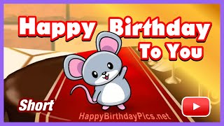 Cute Singing Mouse Happy Birthday Song Animation 🐭🎂🎵 #shorts