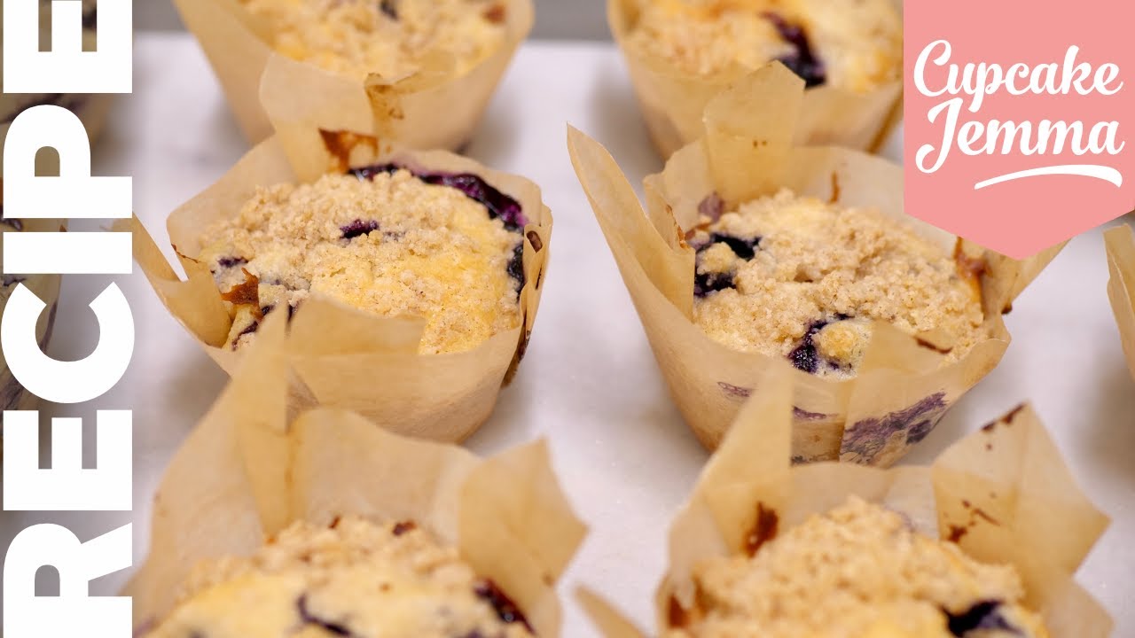 Quick & Easy BLUEBERRY MUFFINS With Crunchy Streusel Topping! | Cupcake Jemma | CupcakeJemma