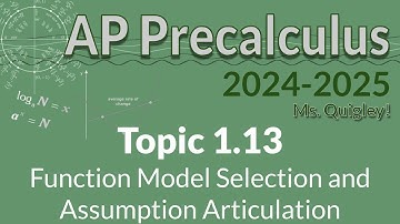 APPC 1.13 Function Model Selection and Assumption Articulation