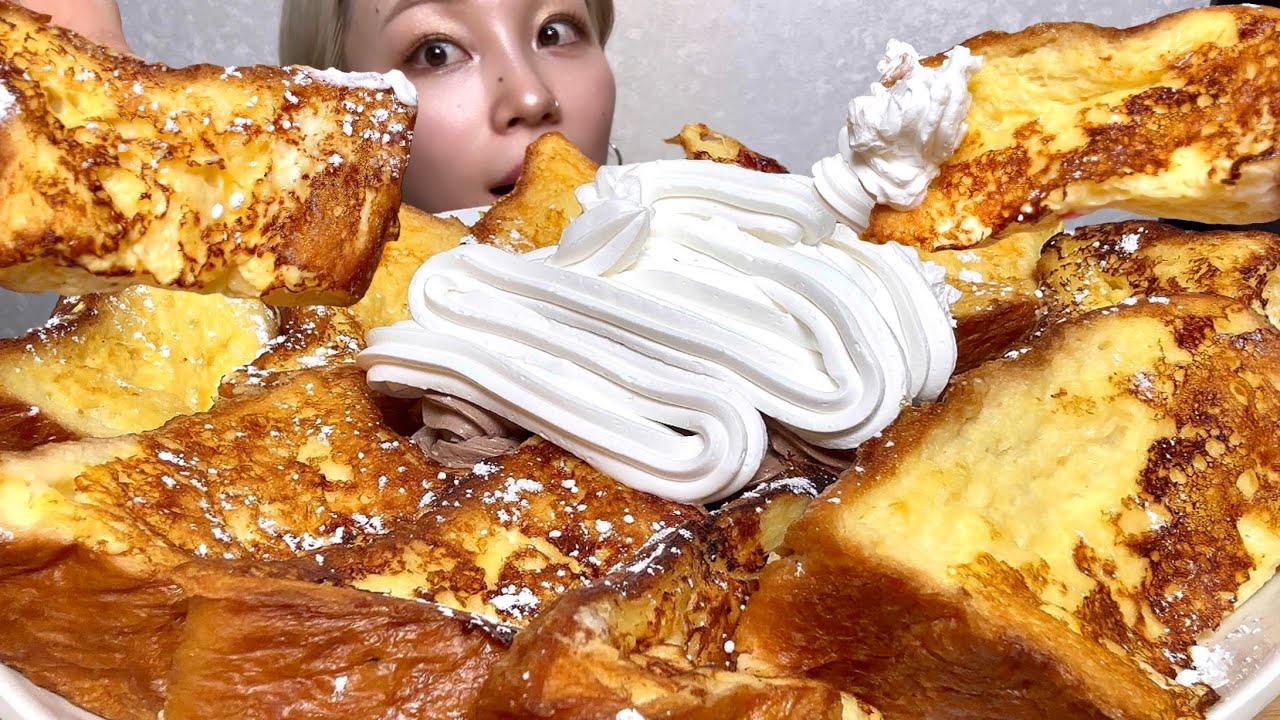 【ホイップクリームたっぷりフレンチトースト】ASMR 日本語字幕
