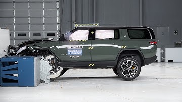 2022 Rivian R1S original moderate overlap IIHS crash test