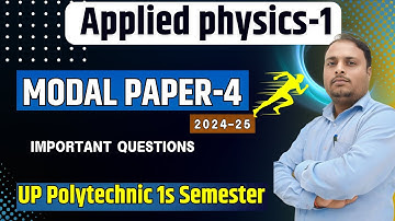 Applied physics-1 Important Questions /Modal Paper-4/Polytechnic 1st semester| Physics-1st |#physics