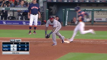 MIN@HOU: Escobar nabs Bregman after backhanded stop