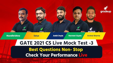 GATE Live Mock test -3 | GATE 2021 CS | All CS faculties | Gradeup