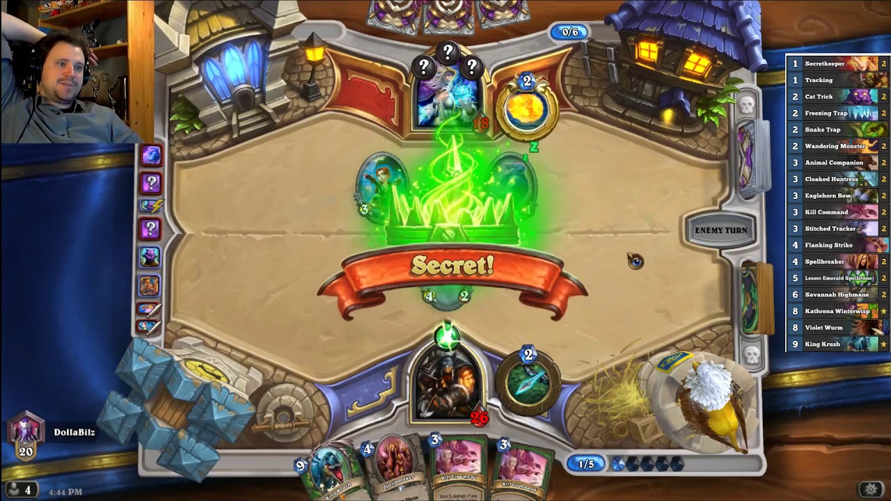 Big Hunter vs Tempo Secret Mage - Hearthstone update 10.2