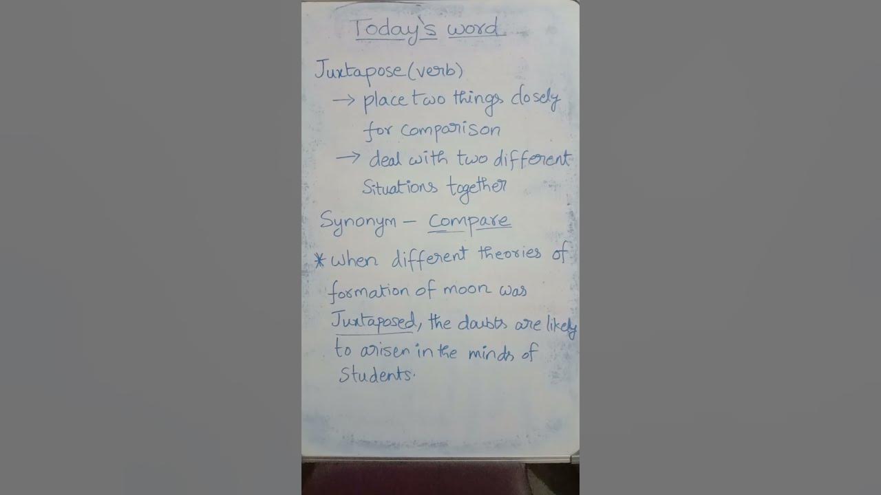 Juxtapose Meaning and Synonyms English Vocabulary YouTube