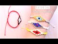 Tutorial pulsera de HILO paso a paso Nudo plano + mostacillas 🔸