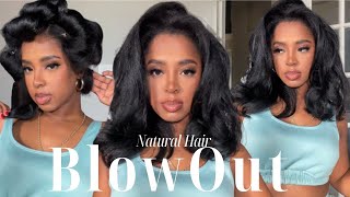 At Home Silk Press / 90s Blow Out Vibe on Natural Hair Fall Hair Routine