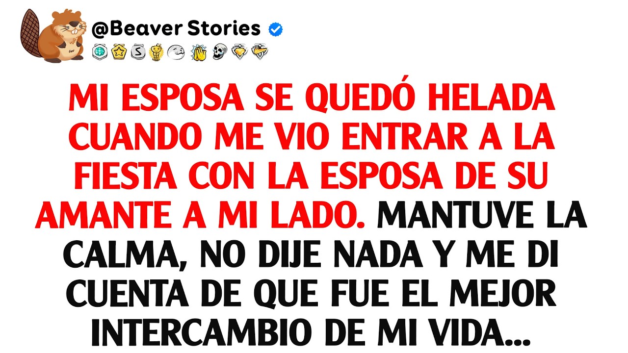 Mi esposa se congeló cuando me vio entrar a la fiesta con la esposa de su amante a mi lado. Yo ...