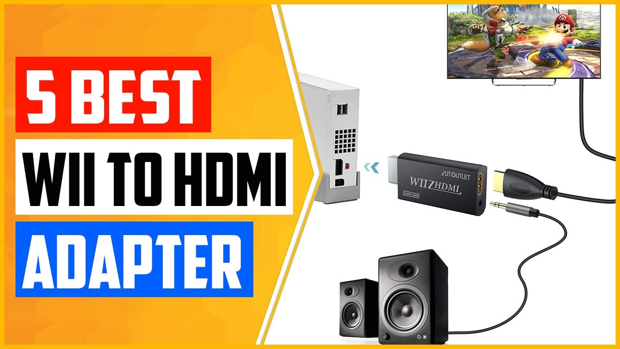 AUTOUTLET Adaptateur Wii HDMI Wii 2 Hdmi 1080P/720P Full HD