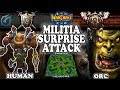 Grubby | WC3 TFT | 1.30 | HU v ORC on Twisted Meadows - Militia Surprise Attack!