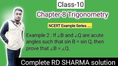 Chapter 8 Trigonometry Example 2 class 10 Maths NCERT