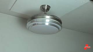 LUSTRA VENTILATORE da soffitto con PALE RICHIUDIBILI e luce a led