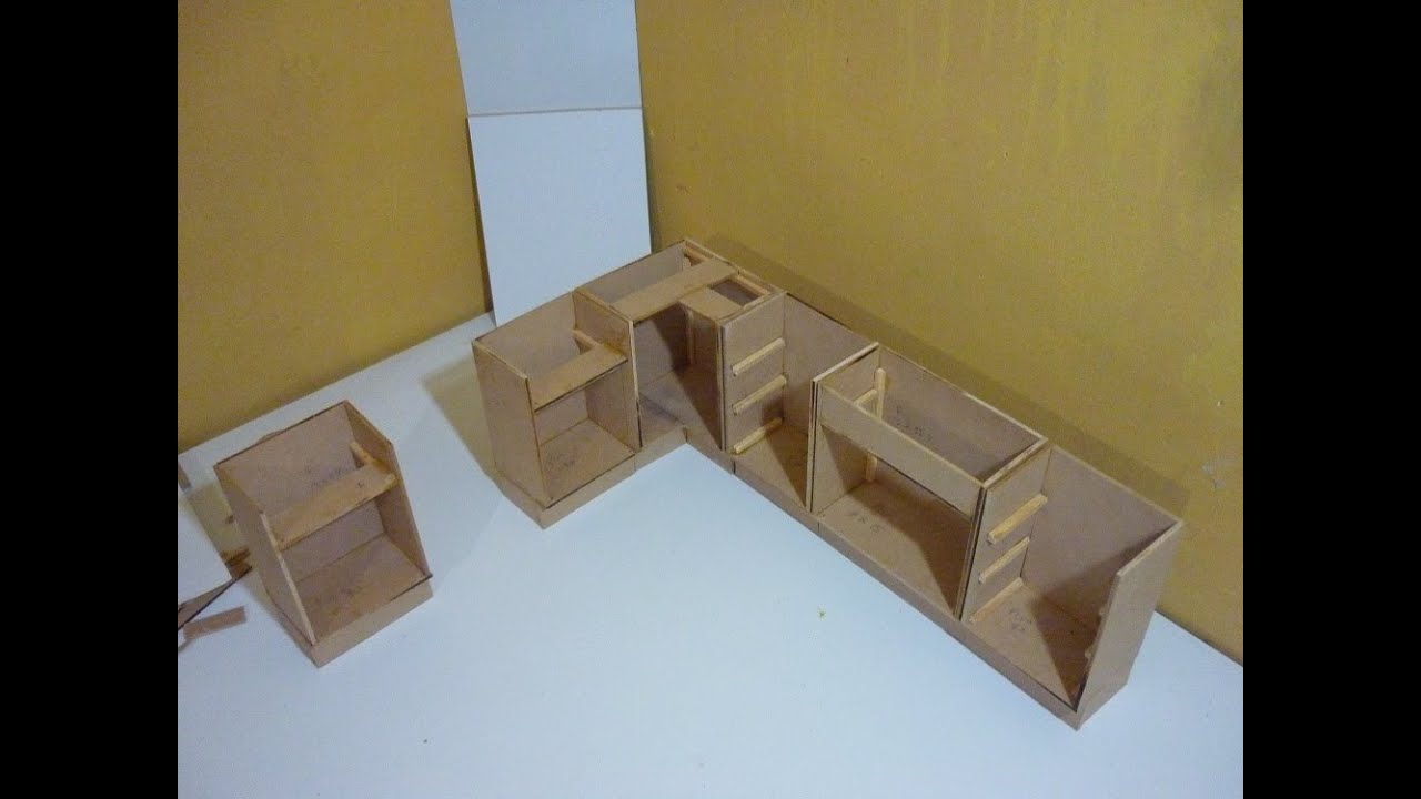 Como hacer una cocina completa para muñecas 1 (armado de gabinetes Como hacer una cocina completa para muñecas 1 (armado de gabinetes