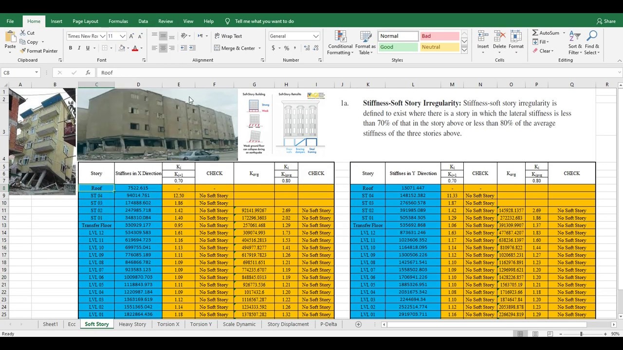 26 How To Check Soft Story For Steel Building In Etabs Excel YouTube