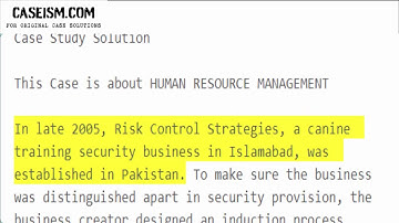 Risk Control Strategies: Human Resource Challenges  Case Study Help - Caseism.com