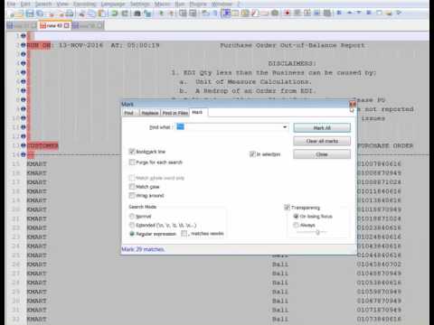 Selecting Specific Rows In Notepad++ using Regular expression & bookmarking