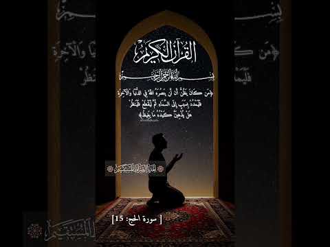 م ن ك ان ي ظ ن أ ن ل ن ي نص ر ه الل ه ف ي الد ن ي ا و ال آخ ر ة قرآن سورة الحج تفاعلو