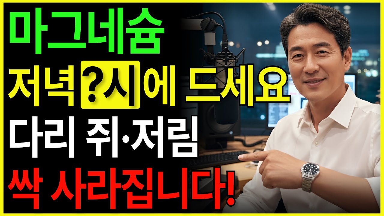 마그네슘, 이 시간에 먹어야 효과 200배!｜ 손발저림, 다리 쥐 사라지는 진짜 복용법｜시니어 오디오북