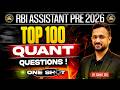 RBI Assistant 2026 | RBI Assistant Top 100 Quant Questions | One Shot | Sumit Sir