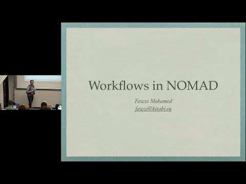 Workflows In NOMAD Fawzi Mohamed