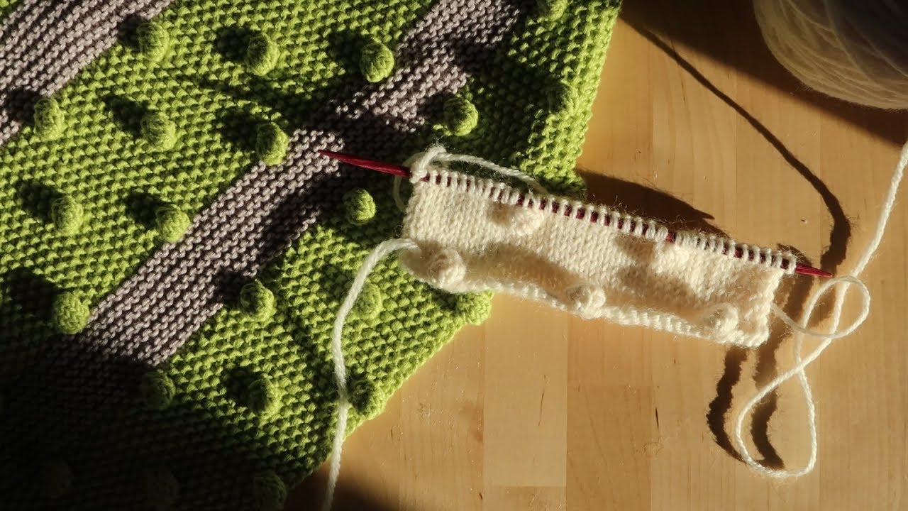 نقشة الفقاعات Bubble stitch - 019 - نقشات التريكو