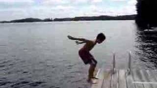 Backflip off dock.