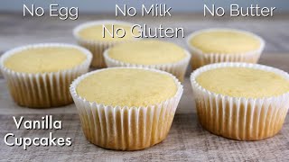 Super Moist Gluten Free Vegan Vanilla Cupcakes | No Egg No Milk No Butter Cake | ASMR Cooking screenshot 4