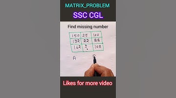 ssc cgl matrix problem#youtube#resoning#matrix#problem#shorts
