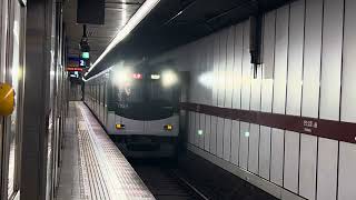 【京阪電鉄】「北浜駅」に到着する7004朝の特急B運用