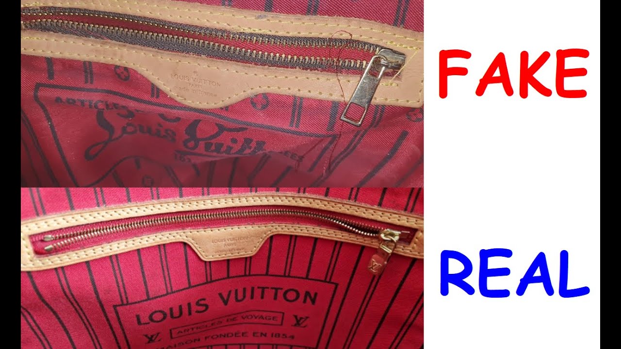 Fake vs Real LV * How to spot a fake Louis Vuitton Neverfull bag