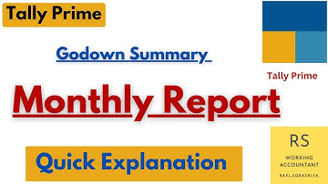 How to View Monthly Godown Summary in Tally Prime