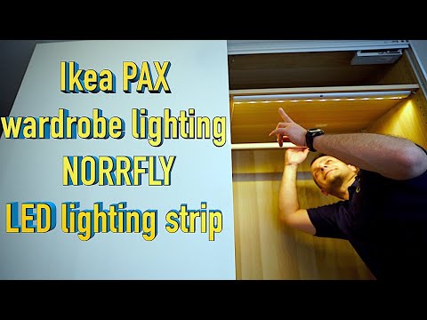 Ikea PAX wardrobe lighting installation/Ikea NORRFLY LED lighting strip