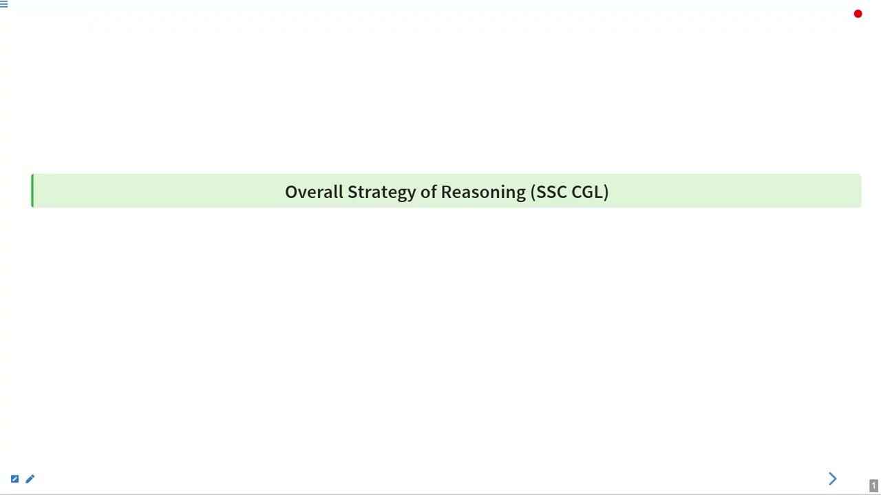 Overall Strategy of Reasoning (SSC CGL) Part 1 