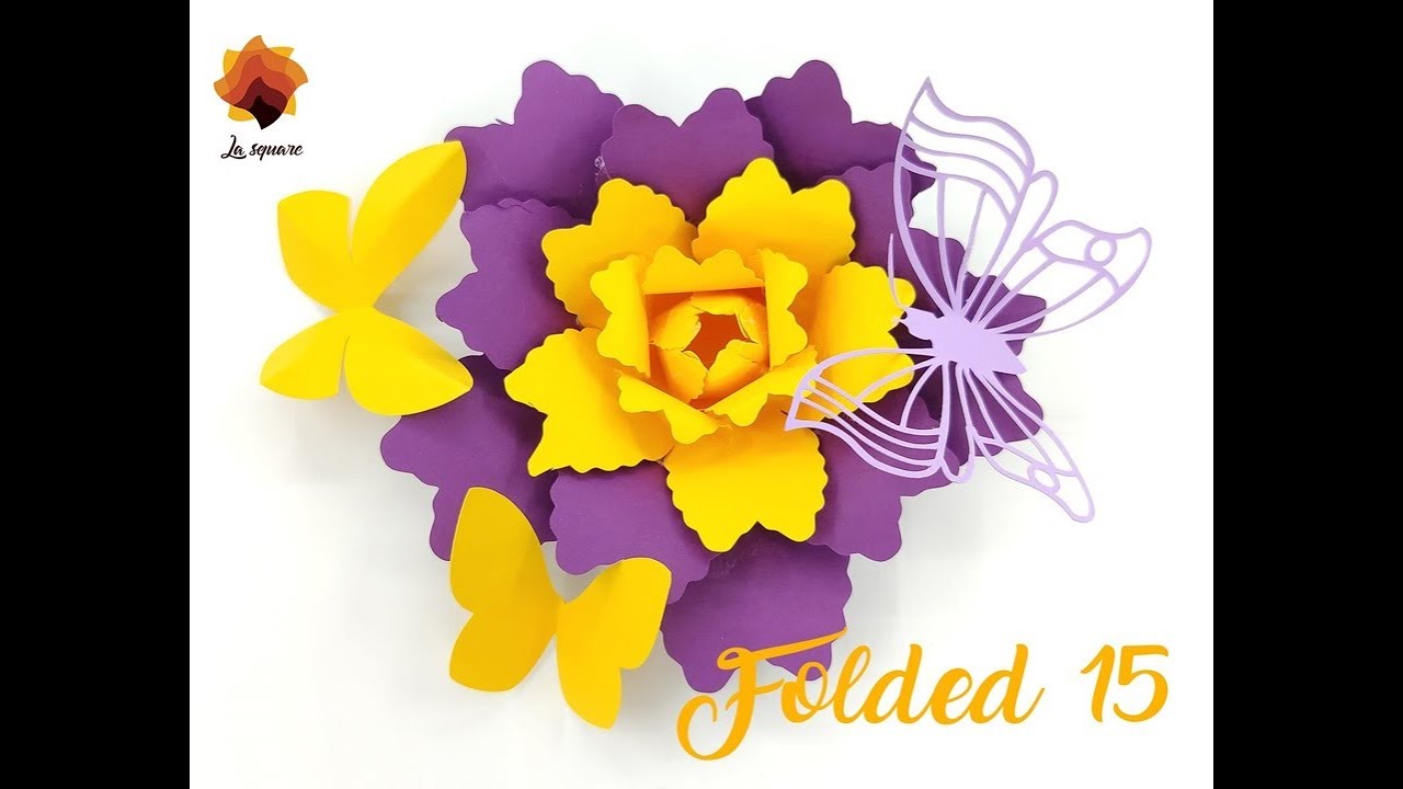 DIY Paper flower backdrop Folded flower 15 cardstock flower YouTube