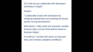 How Do You Collaborate with Developers and Testers in Agile | {BA INTERVIEW 212}