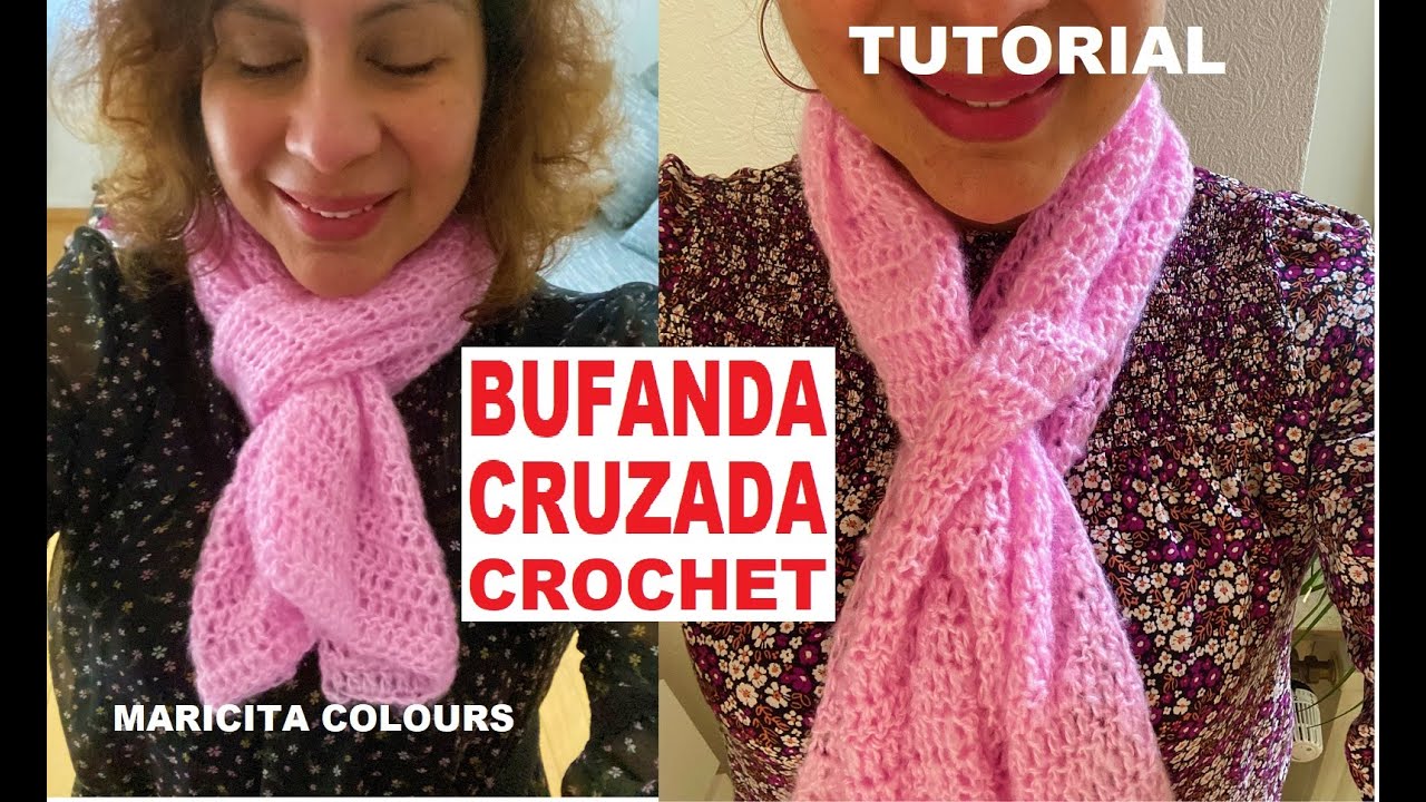 bufanda cruzada a crochet