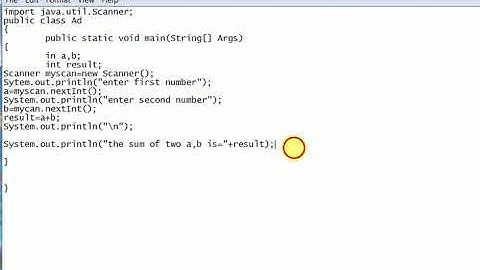 java program  sum of two number of user input.
