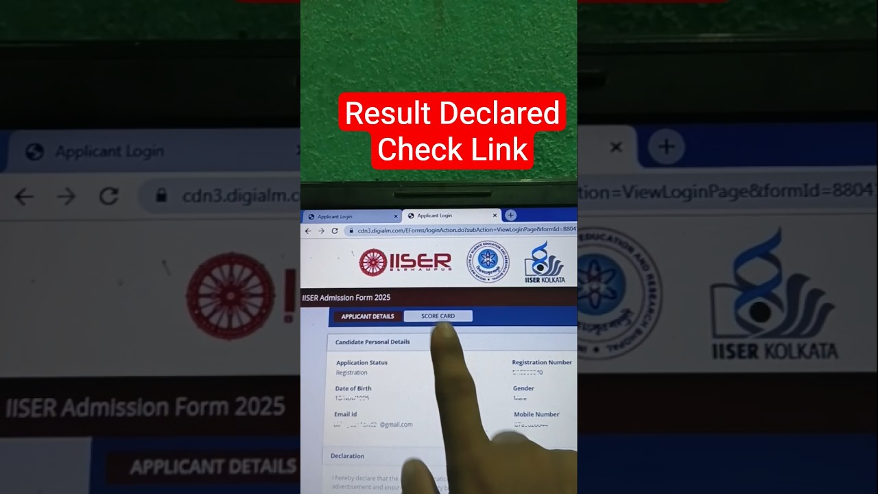 📢 IISER Result 2025✅ IISER IAT Exam Result 2025✅How to Check/Download IISER Aptitude Test Score Card