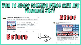 How to Share or Post Youtube Video On Any Social Media With Big thumbnail