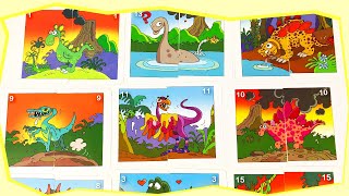 dinosaurios para niños caricaturas  | Juego con cartas y dinos de colores
