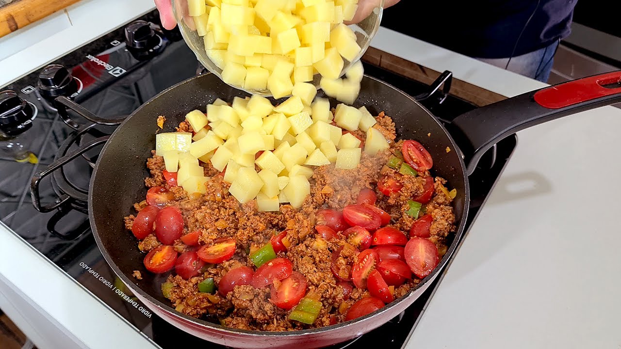 Receita de carne moída ao molho de batatas