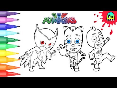 Download Coloring Pages Nickelodeon Pj Mask Catboy Owlette Gekko I Fun Coloring Videos For Kids - YouTube