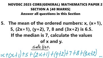 NOVDEC 2025 CORE MATHS PAPER 2 _QUESTION 5