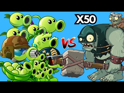 PvZ 2 Challenge - Team M200 Green Plants vs 50 Dark Age Gargantuar ...