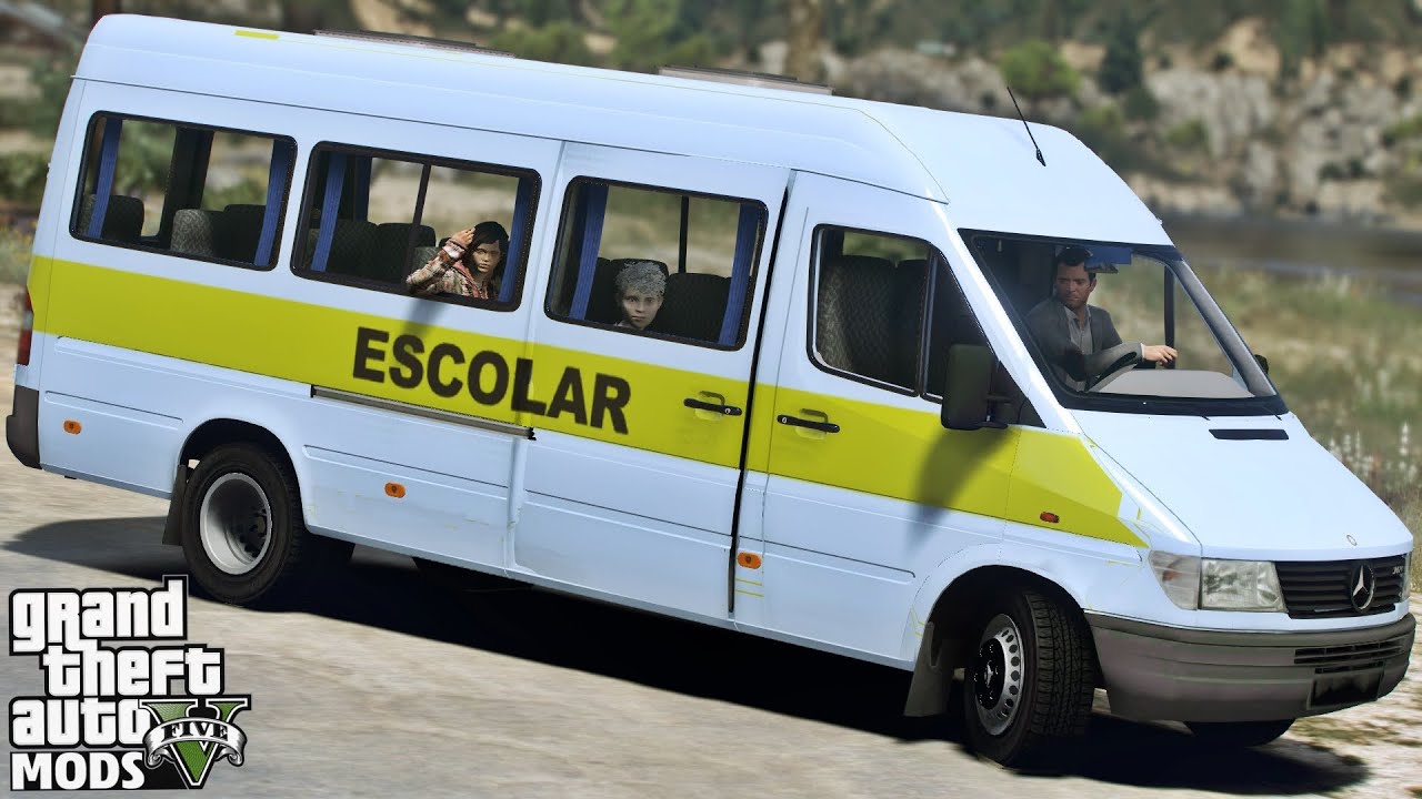 GTA V MODS - TRABALHANDO COMO MOTORISTA DE VAN ESCOLAR NA ZONA RURAL | MERCEDES BENZ - SPRINTER 2011
