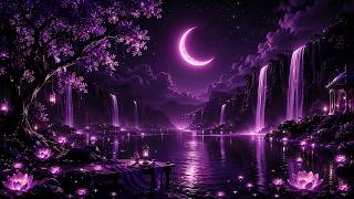 (No Ads) Sleep Hypnosis For Deep Rest • Moonlit Waterfall Valley • Stop Overthinking