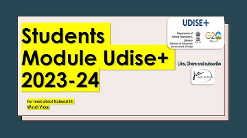 Udise+ Student Module and National Id || Session 2023-24 || By Sukhraj