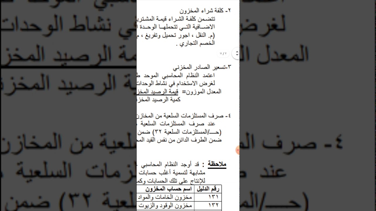 محاضره المعالجات المحاسبيه للنظام المحاسبي الموحد (المخزون)