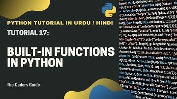 Built-in Functions In Python - Tutorial#17 | Python Tutorial In Hindi/Urdu | The Coders Guide
